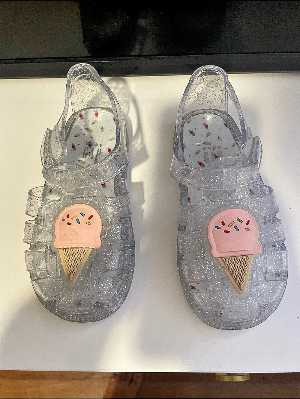 Toddler Gap Ice Cream Jelly Sandals Clear & Pink size 7 toddler